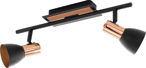 Spot-Moderno-Barnham-In-Acciaio-Nero-2-Luci-Gu10-3W-Ip20