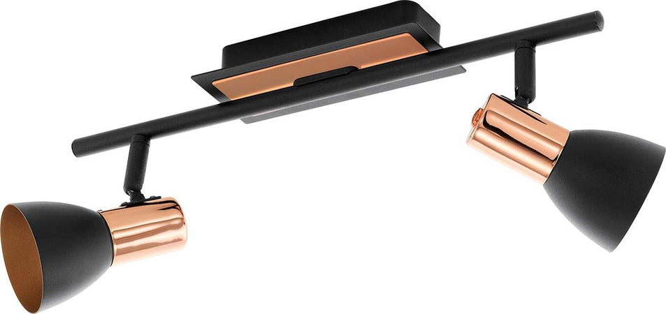 Spot-Moderno-Barnham-In-Acciaio-Nero-2-Luci-Gu10-3W-Ip20