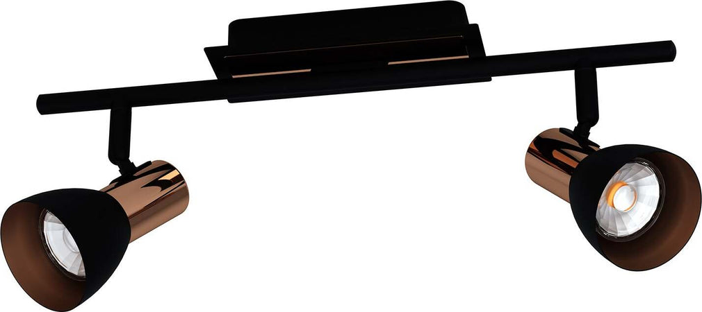 Spot-Moderno-Barnham-In-Acciaio-Nero-2-Luci-Gu10-3W-Ip20
