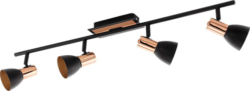 Spot-Moderno-Barnham-In-Acciaio-Nero-4-Luci-Gu10-3W-Ip20
