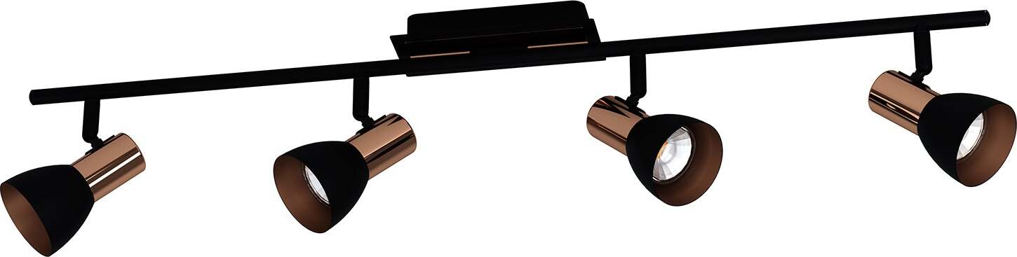 Spot-Moderno-Barnham-In-Acciaio-Nero-4-Luci-Gu10-3W-Ip20