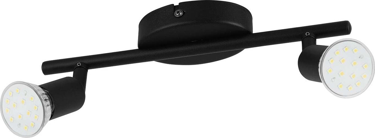 Spot-Moderno-Buzz-Led-In-Acciaio-Nero-2-Luci-Gu10-2,8W-Ip20