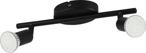Spot-Moderno-Buzz-Led-In-Acciaio-Nero-2-Luci-Gu10-2,8W-Ip20