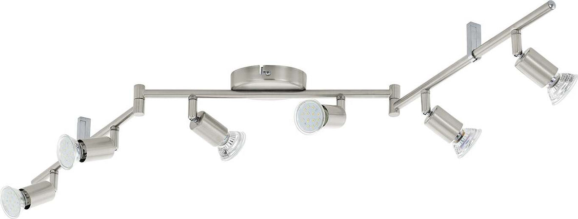 Spot-Moderno-Buzz-Led-In-Acciaio-Nichel-Satinato-6-Luci-Gu10-2,8W-Ip20