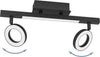 Spot-Moderno-Cardillio-2-In-Alluminio-Nero-2-Luci-Led-3,2W-3000K-Ip20