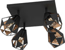 Spot-Moderno-Carlton-7-In-Acciaio-Nero-4-Luci-E27-40W