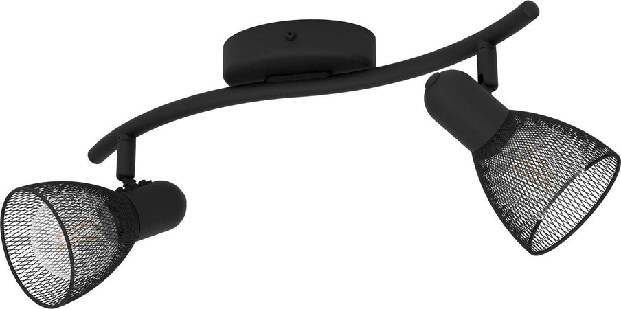 Spot-Moderno-Carovigno-In-Acciaio-Nero-2-Luci-E14-40W-Ip20