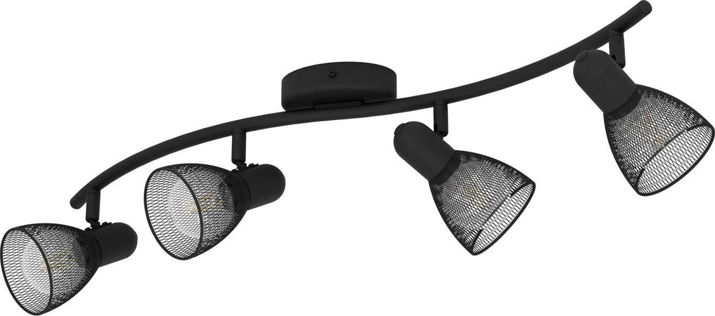 Spot-Moderno-Carovigno-In-Acciaio-Nero-4-Luci-E14-40W-Ip20
