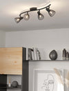 Spot-Moderno-Carovigno-In-Acciaio-Nero-4-Luci-E14-40W-Ip20