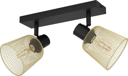 Spot-Moderno-Coslada-In-Acciaio-Nero-2-Luci-E27-40W-Ip20