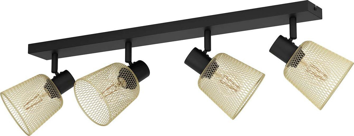 Spot-Moderno-Coslada-In-Acciaio-Nero-4-Luci-E27-40W-Ip20