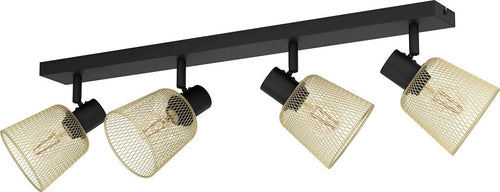 Spot-Moderno-Coslada-In-Acciaio-Nero-4-Luci-E27-40W-Ip20