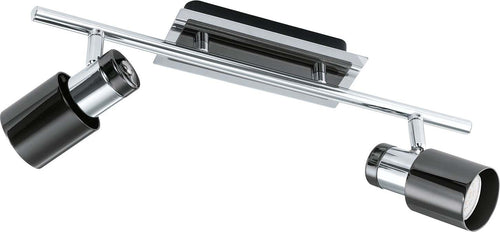 Spot-Moderno-Davida-1-In-Acciaio-Nichel-2-Luci-Gu10-4,6W-Ip20