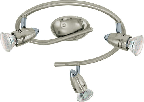 Spot-Moderno-Magnum-Led-In-Acciaio-Nichel-Satinato-3-Luci-Gu10-2,8W-3000K-Ip20