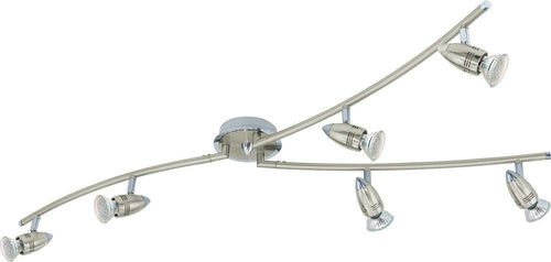 Spot-Moderno-Magnum-Led-In-Acciaio-Nichel-Satinato-6-Luci-Gu10-2,8W-3000K-Ip20