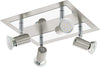 Spot-Moderno-Rottelo-Acciaio-Nichel-Satinato-4-Luci-Gu10-4,6W-Ip20