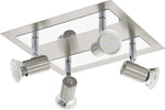 Spot-Moderno-Rottelo-Acciaio-Nichel-Satinato-4-Luci-Gu10-4,6W-Ip20