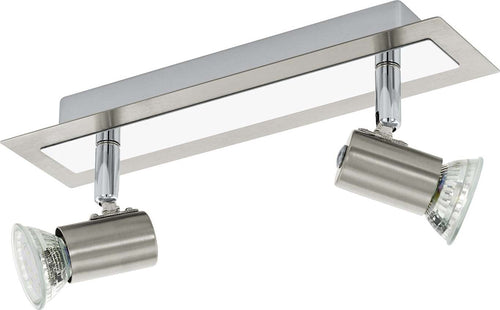 Spot-Moderno-Rottelo-In-Acciaio-Nichel-Satinato-2-Luci-Gu10-4,6W-Ip20