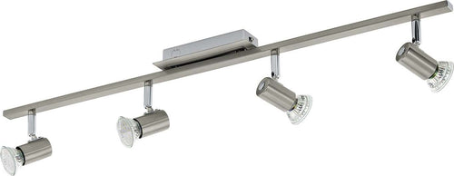 Spot-Moderno-Rottelo-In-Acciaio-Nichel-Satinato-4-Luci-Gu10-4,6W-Ip20