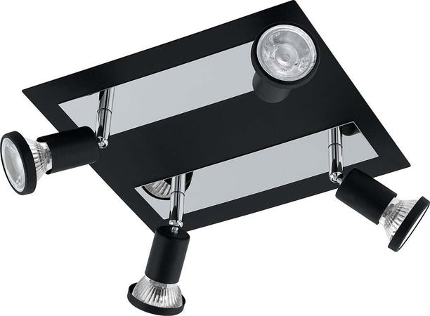 Spot-Moderno-Sarria-In-Acciaio-Nero-4-Luci-Gu10-4,5W-Ip20
