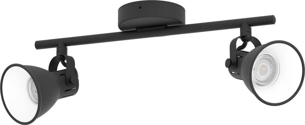Spot-Moderno-Seras-2-In-Acciaio-Nero-2-Luci-Gu10-3W-Ip20