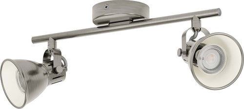 Spot-Moderno-Seras-In-Acciaio-Nichel-Anticato-2-Luci-Gu10-3W-Ip20