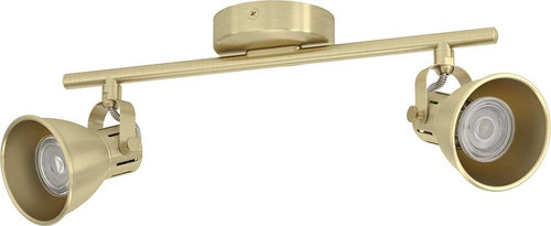 Spot-Moderno-Seras-In-Acciaio-Ottoneottone-Spazzolato-2-Luci-Gu10-3W-Ip20