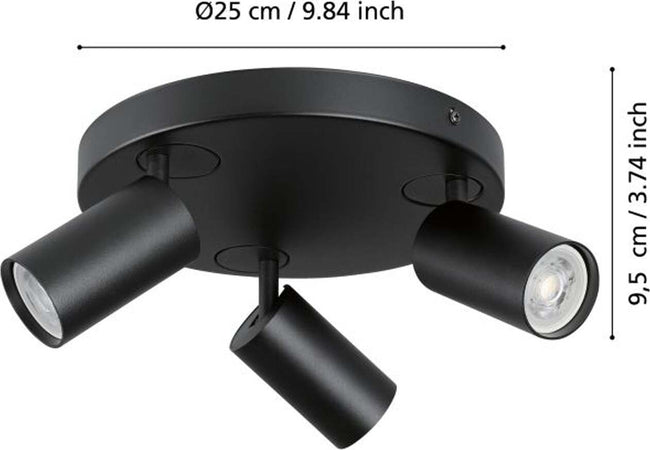 Spot-Moderno-Telimbela-Z-In-Acciaio-Nero-3-Luci-Gu10-4,9W-Ip20