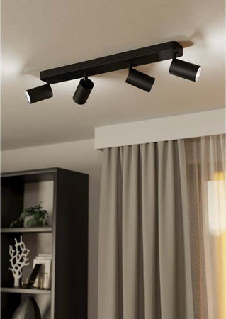 Spot-Moderno-Telimbela-Z-In-Acciaio-Nero-4-Luci-Gu10-4,9W-Ip20