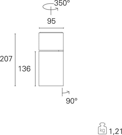 Spot-orientabile-Pan-International-SKA-TD-BE31NFW-TD-BE31NFB-33W-LED-faretto-pare-soffitto-moderno