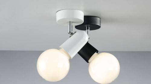 Spot Punto Orientabile Nero 1Xe27 12X9,5X8Cm Illuminazione/Illuminazione per interni/Lampadari lampade a sospensione e plafoniere/Faretti da soffitto Led Mall Home - Napoli, Commerciovirtuoso.it