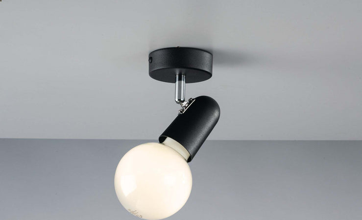 Spot Punto Orientabile Nero 1Xe27 12X9,5X8Cm Illuminazione/Illuminazione per interni/Lampadari lampade a sospensione e plafoniere/Faretti da soffitto Led Mall Home - Napoli, Commerciovirtuoso.it