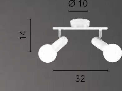 Spot-Punto-Orientabile-Nero-2Xe27-32X14X10Cm