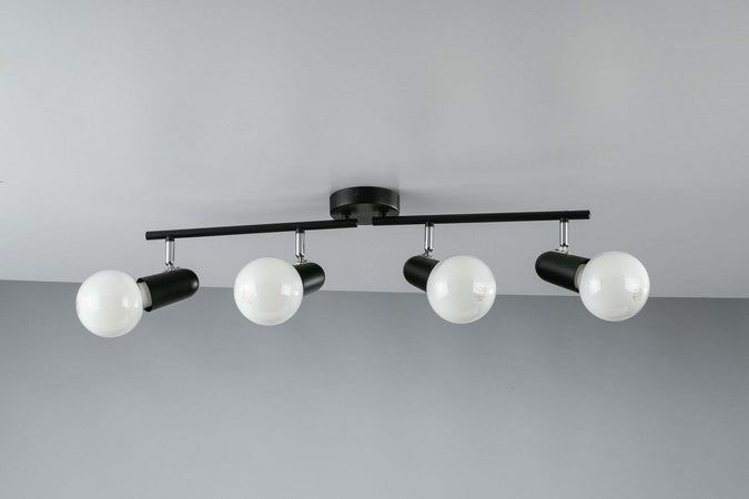 Spot Punto Orientabile Nero 4Xe27 68X14X10Cm Illuminazione/Illuminazione per interni/Lampadari lampade a sospensione e plafoniere/Faretti da soffitto Led Mall Home - Napoli, Commerciovirtuoso.it