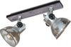 Spot-Rustico-Country-Barnstaple-Legno-Marronemarrone-Patinato-2-Luci-E27-40W