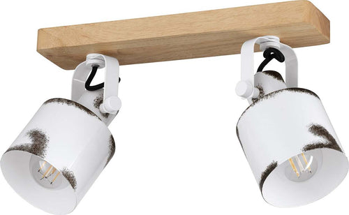 Spot-Vintage-Kilburn-In-Legno-Marrone-2-Luci-E27-40W-Ip20