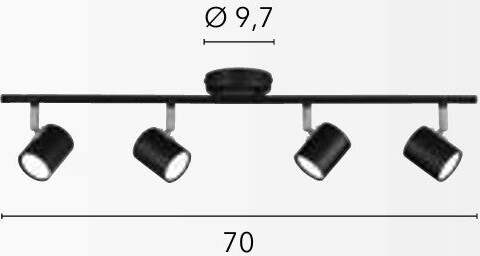 Spot-Zero-Orientabile-Nero-4Xgu10-70X15Cm