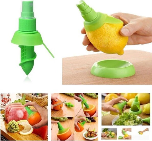 Spremi-Limone-Spray-Set-Da-Tavola-3-Pezzi,-Due-Spremi-Agrumi-Più-Base-Appoggio
