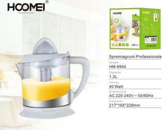 Spremiagrumi-Elettrico-Professionale-Limoni-Arance-1,2l-40-Watt-Hoomei-Hm-6940