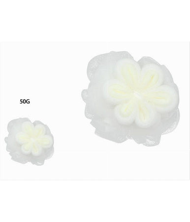 Spugna A Rete Da Bagno Doccia Con Fiore Morbida Esfoliante Scrubber Bianca 79582