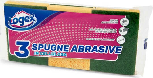 Spugna biuso - giallo-verde - Logex Professional - conf. 3 pezzi Casa e cucina/Detergenti e prodotti per la pulizia/Strumenti di pulizia/Panni per pulizia Eurocartuccia - Pavullo, Commerciovirtuoso.it