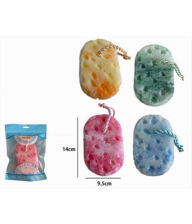 Spugna Corpo Bagno Doccia Con Cordino Morbide Ovale Massaggio Tonificante 79235