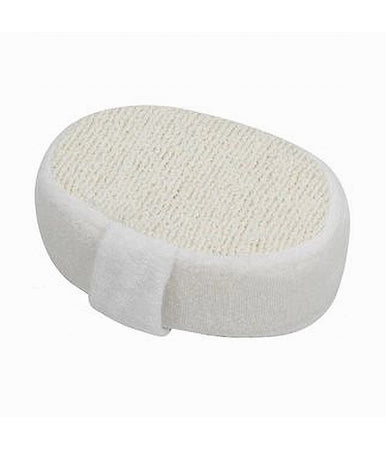 Spugna Doccia Bagno Esfoliante Scrub Pelle Corpo Ovale Con Fascia Bianca 79654