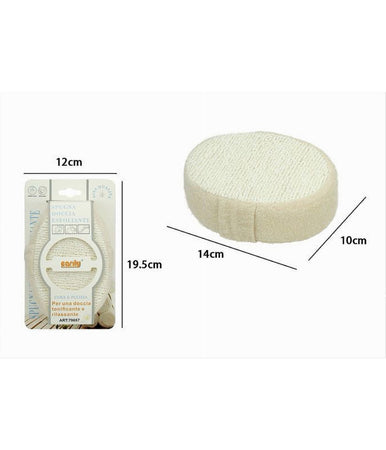Spugna Doccia Da Bagno Esfoliante Scrub Pelle Corpo Ovale Con Fascia Beige 79657