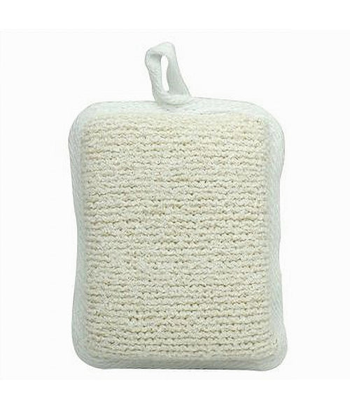Spugna Doccia Esfoliante Bagno Per Cura Corpo Bombata 13x9.5x4.5 Cm Bianca 79648