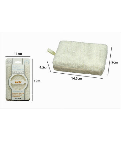 Spugna Doccia Esfoliante Tonica Rilassa Cura Della Pelle Corpo Bagno Beige 79639