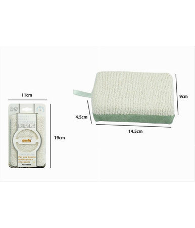 Spugna Doccia Esfoliante Tonica Rilassa Per Cura Pelle Corpo Bagno Verde 79638