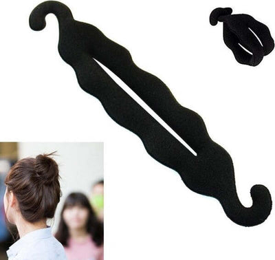 Spugna-Flessibile-Chignon-Nero-Ferma-Capelli-Accessori-Acconciatura-Hairagami