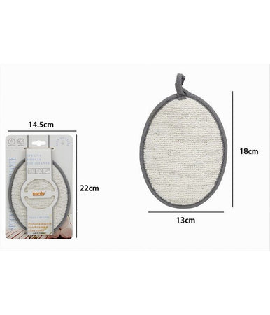 Spugna Per Doccia Bagno Esfoliante Cura Pelle Corpo 13 X 18cm Grigia Ovale 79647