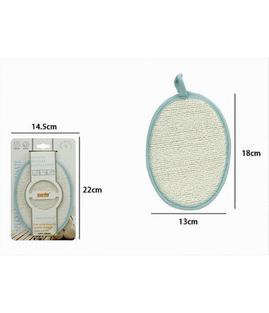 Spugna Per Doccia Bagno Esfoliante Cura Pelle Corpo 13x18 Cm Azzurra Ovale 79646
